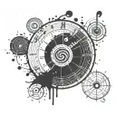 circle of fifths ink splatter tattoo design idea