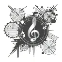 circle of fifths ink splatter tattoo design idea