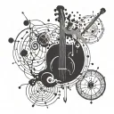 circle of fifths ink splatter tattoo design idea