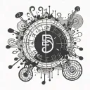 circle of fifths ink splatter tattoo design idea