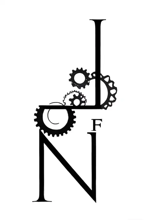 Geomertic Form with de letters I, G, M, F, N in it. Maybe something with Gears in it to. tattoo design idea