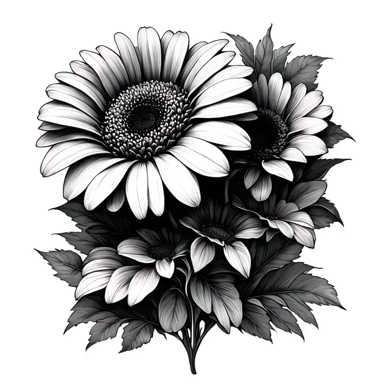 gerbera tattoo design idea
