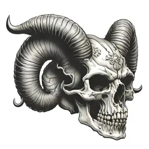 Aries Skull tattoo design idea