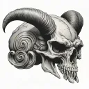 Aries Skull tattoo design idea