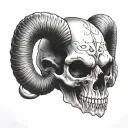 Aries Skull tattoo design idea