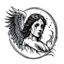 Crying Angel tattoo design idea