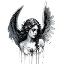 Crying Angel tattoo design idea