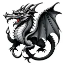 welsh dragon, heart shape, fishing hook tattoo design idea