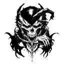 Goth And Evil Fighting tattoo design idea