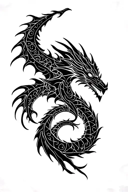 skyrim dragon symbol tattoo design idea