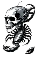 scorpion piercing a skull tattoo design idea