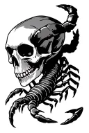 scorpion piercing a skull tattoo design idea