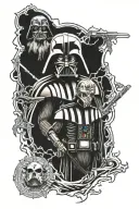 darth vader vs anakin skywalker tattoo design idea