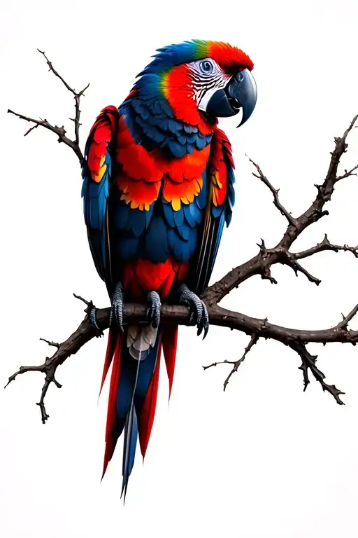 Black and red dark parrot tattoo design idea