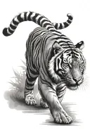 tiger walking tattoo design idea