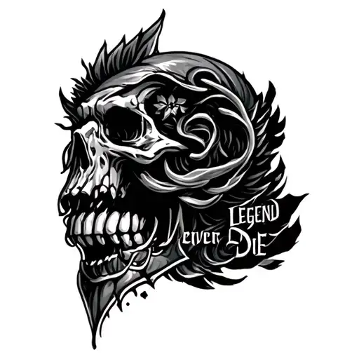 legend never die tattoo design idea