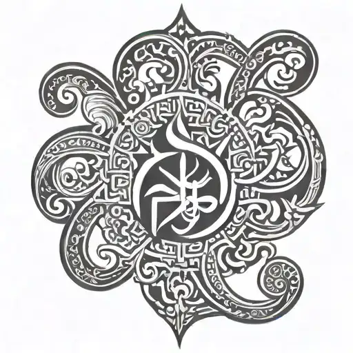 persia blood symbol tattoo design idea