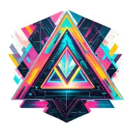 cyberpunk geometric asymmetrical triangle shapes neon tattoo design idea