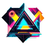 cyberpunk geometric asymmetrical triangle shapes neon tattoo design idea