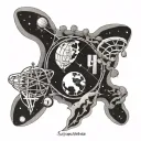 space, Earth, biology, dna tattoo design idea