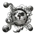 space, Earth, biology, dna tattoo design idea