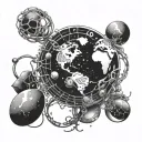 space, Earth, biology, dna tattoo design idea