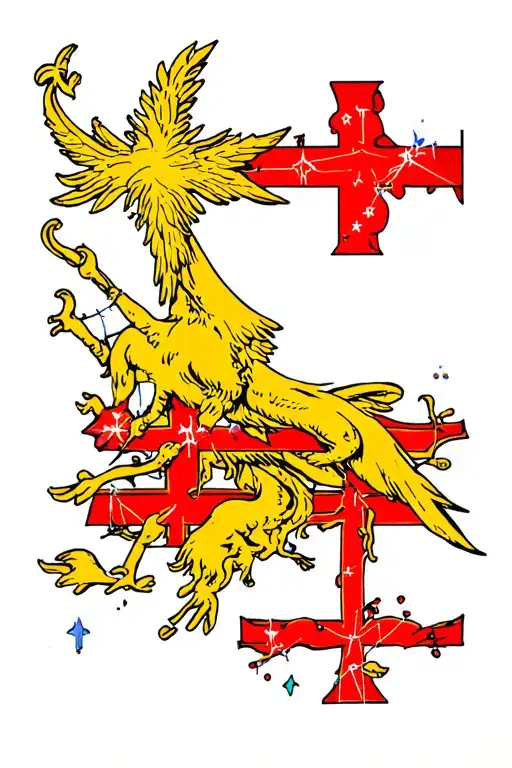 danish flag and Southern Cross constellation tattoo design idea