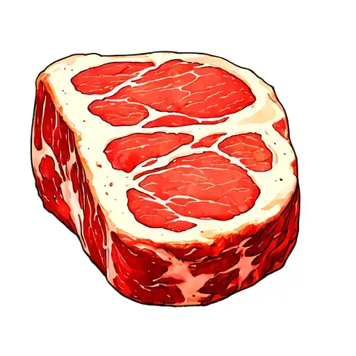 an illustration of a meat piece tattoo design idea