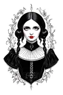 Wednesday Addams tattoo design idea