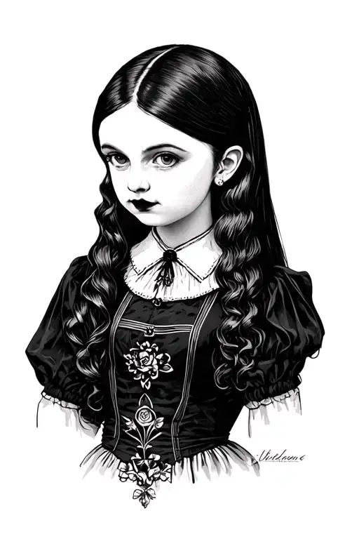 Wednesday Addams tattoo design idea