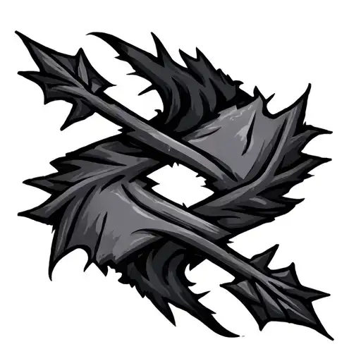 Two Simple Arrows: One line could be dark and jagged, symbolizing the flesh and sin, while the other could be s tattoo design idea