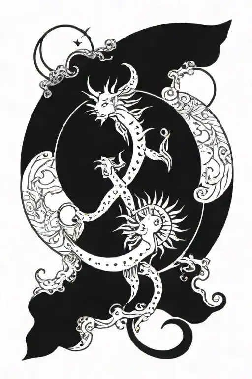 minimalist sun moon gemini pisces 14 tattoo design idea