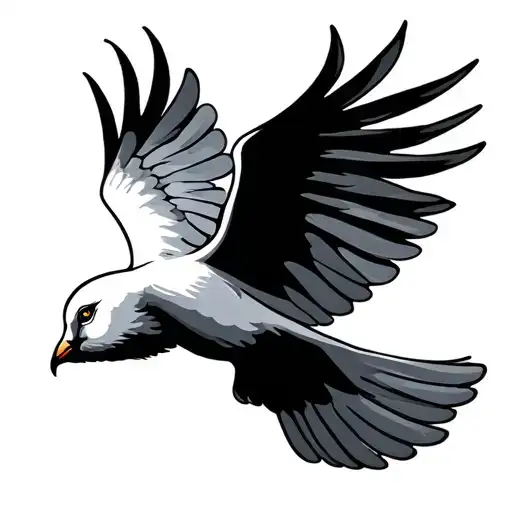 Holy Spirit dove flying tattoo design idea