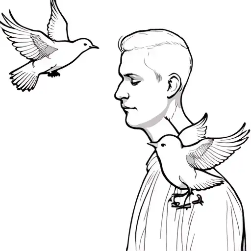 Paul Mcdonagh with some doves a sentimental piece featuring minimal desighn  tattoo design idea