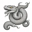 thunder eagle snake tattoo design idea