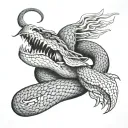 thunder eagle snake tattoo design idea