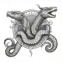 thunder eagle snake tattoo design idea