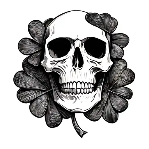 shamrock skull tattoo design idea