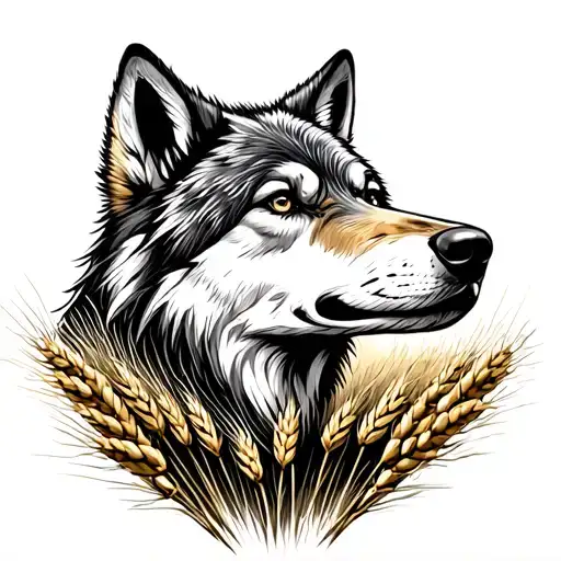 forearm wolf head in a wheat field surrounding tattoo design tattoo design idea
