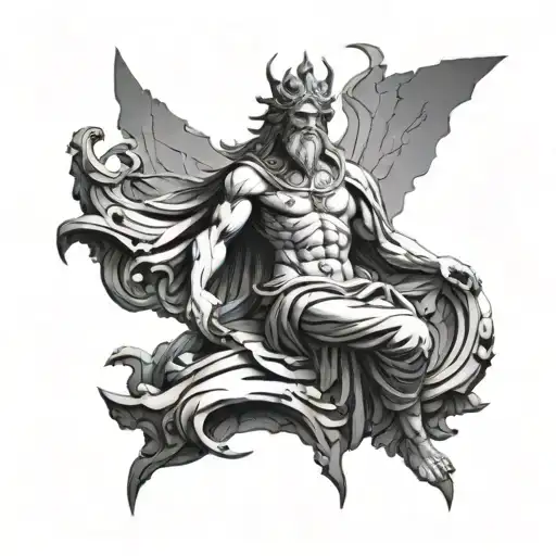 God Statue Solo Leveling tattoo design idea