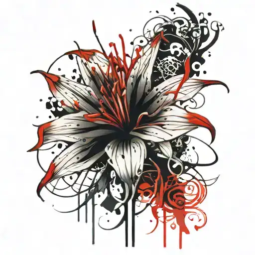red spider lily tattoo design idea