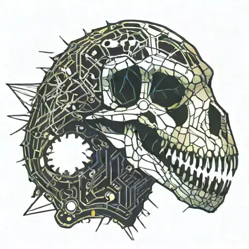 Dinosaur skull tattoo design idea