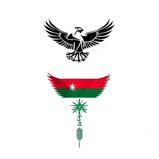 Kurdistan flag, eagles tattoo design idea