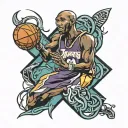 kobe bryant logo intertwined tattoo design idea