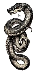 serpent circling arm, with son's name tattoo design idea
