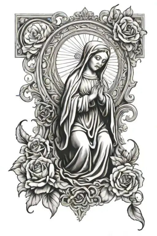 Virgin Mary tattoo design idea