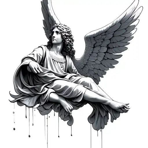 Biblical angel with many eyes tattoo design idea