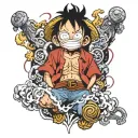 luffy gear 5 tattoo design idea