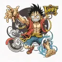 luffy gear 5 tattoo design idea