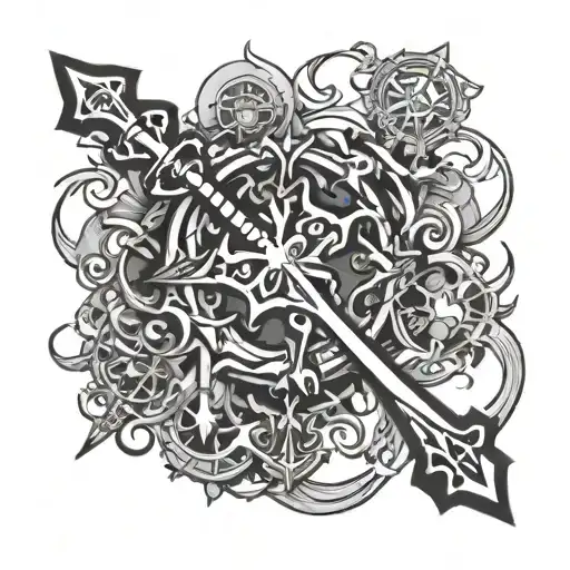 keyblade kingdom hearts tattoo design idea